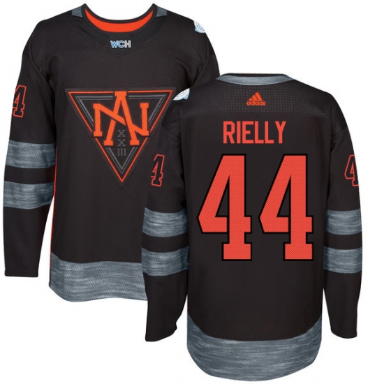 Men's Adidas Team North America 44 Morgan Rielly Authentic Black Away 2016 World Cup of Hockey Jersey