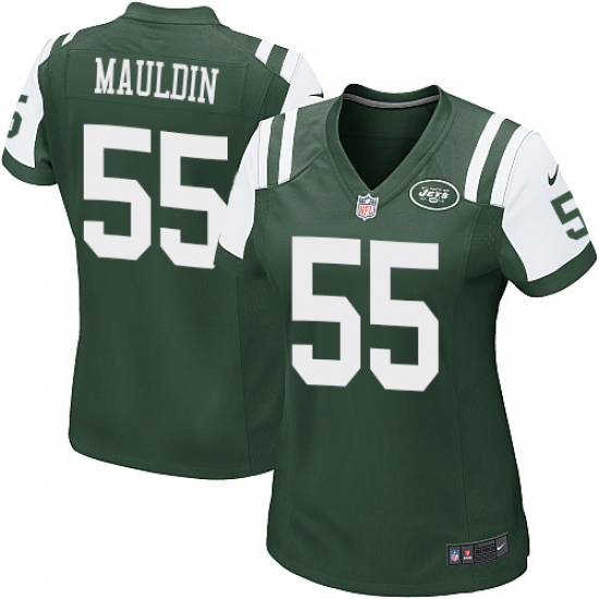 Women's Nike New York Jets 55 Lorenzo Mauldin Game Green Team Color NFL Jersey