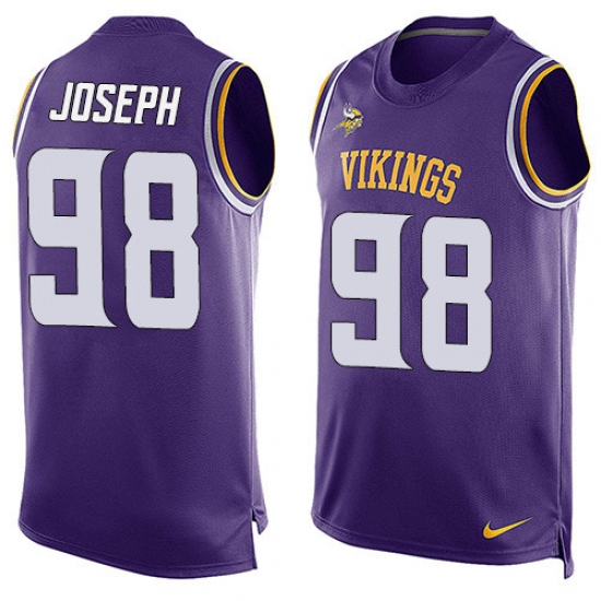 Men's Nike Minnesota Vikings 98 Linval Joseph Limited Purple Player Name & Number Tank Top NFL Jersey