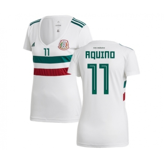 Women's Mexico 11 Aquino Away Soccer Country Jersey