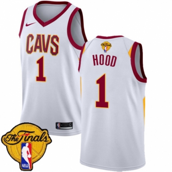 Men's Nike Cleveland Cavaliers 1 Rodney Hood Authentic White 2018 NBA Finals Bound NBA Jersey - Association Edition