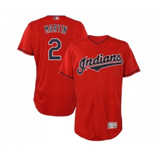 Men's Cleveland Indians 2 Leonys Martin Scarlet Alternate Flex Base Authentic Collection Baseball Jersey