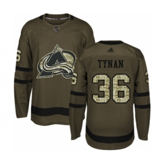 Men's Colorado Avalanche 36 T.J. Tynan Authentic Green Salute to Service Hockey Jersey