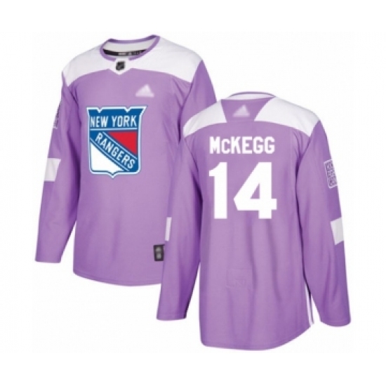 Men's New York Rangers 14 Greg McKegg Authentic Purple Fights Cancer Practice Hockey Jersey