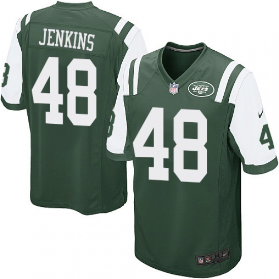 Men's Nike New York Jets 48 Jordan Jenkins Game Green Team Color NFL Jersey