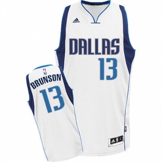 Youth Nike Dallas Mavericks 13 Jalen Brunson Swingman White Home NBA Jersey - Association Edition