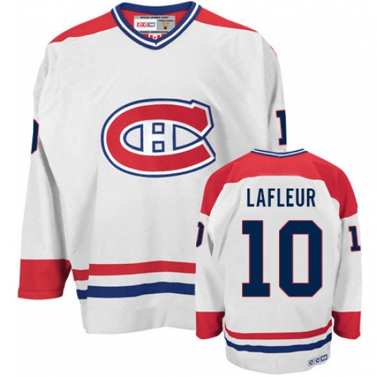 Men's CCM Montreal Canadiens 10 Guy Lafleur Premier White CH Throwback NHL Jersey