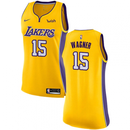 Women's Nike Los Angeles Lakers 15 Moritz Wagner Authentic Gold NBA Jersey - Icon Edition