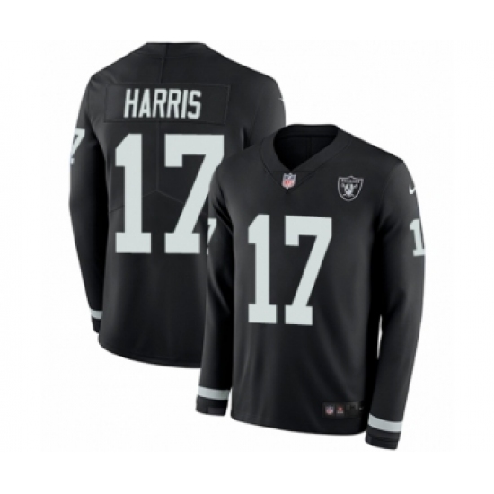 Men's Nike Oakland Raiders 17 Dwayne Harris Limited Black Therma Long Sleeve NFL Jersey