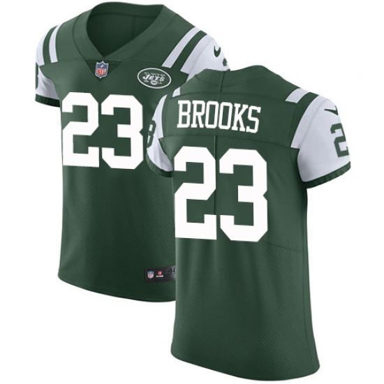 Men's Nike New York Jets 23 Terrence Brooks Elite Green Team Color NFL Jersey