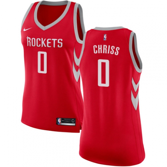 Women's Nike Houston Rockets 0 Marquese Chriss Swingman Red NBA Jersey - Icon Edition
