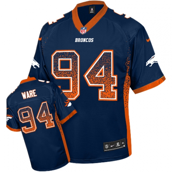 Youth Nike Denver Broncos 94 DeMarcus Ware Elite Navy Blue Drift Fashion NFL Jersey