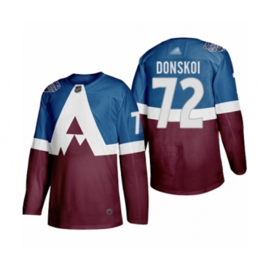 Men's Colorado Avalanche 72 Joonas Donskoi Authentic Burgundy Blue 2020 Stadium Series Hockey Jersey