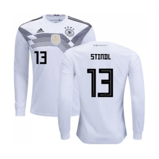 Germany 13 Stindl White Home Long Sleeves Soccer Country Jersey
