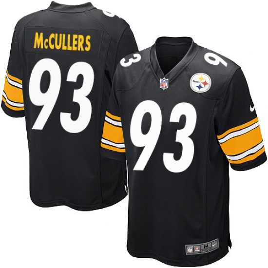 Men's Nike Pittsburgh Steelers 93 Dan McCullers Game Black Team Color NFL Jersey