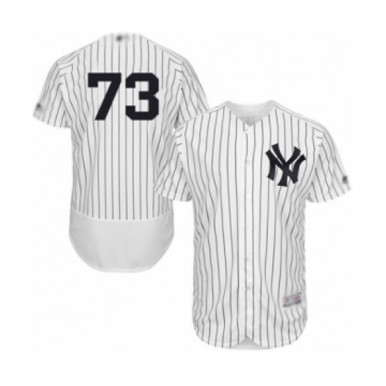 Men's New York Yankees 73 Mike King White Home Flex Base Authentic Collection Baseball Player Jersey