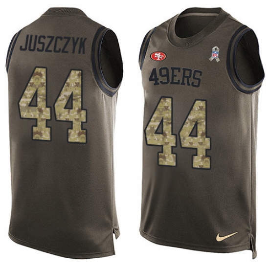 Men's Nike San Francisco 49ers 44 Kyle Juszczyk Limited Green Salute to Service Tank Top NFL Jersey