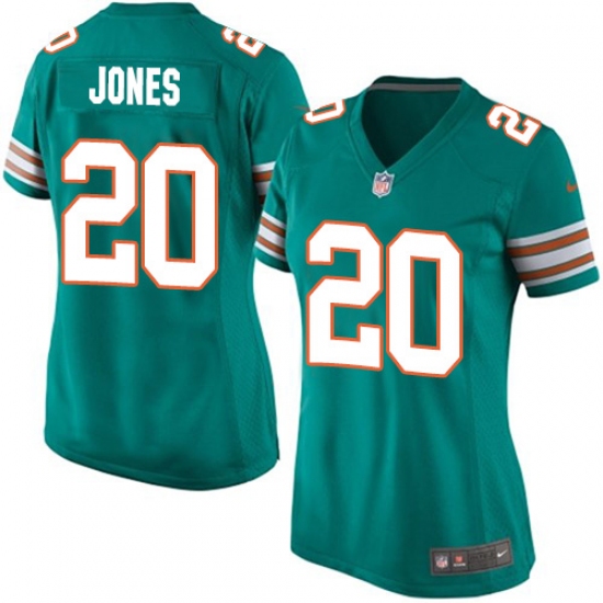 Women's Nike Miami Dolphins 20 Reshad Jones Game Aqua Green Alternate NFL Jersey
