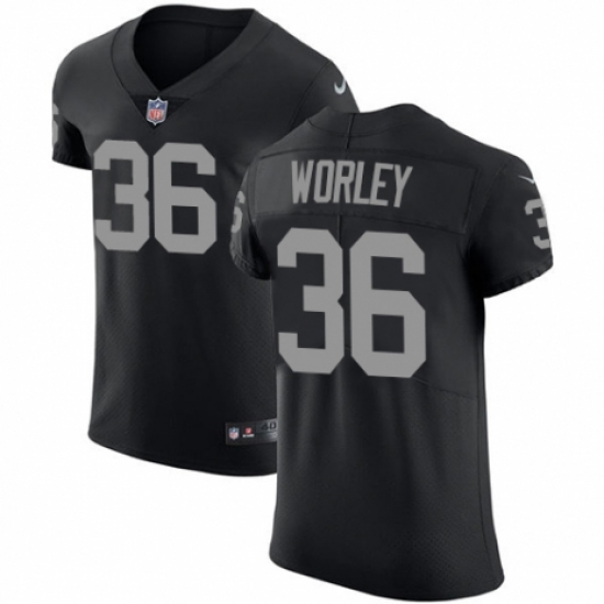 Men's Nike Oakland Raiders 36 Daryl Worley Black Team Color Vapor Untouchable Elite Player NFL Jersey