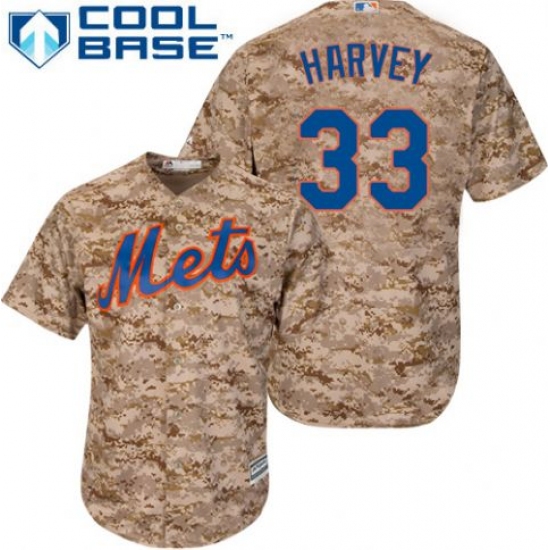 Women's Majestic New York Mets 33 Matt Harvey Replica Camo MLB Jersey