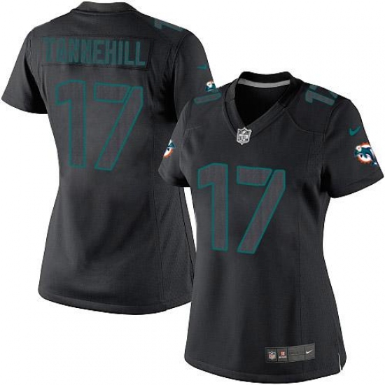 Women's Nike Miami Dolphins 17 Ryan Tannehill Limited Black Impact NFL Jersey