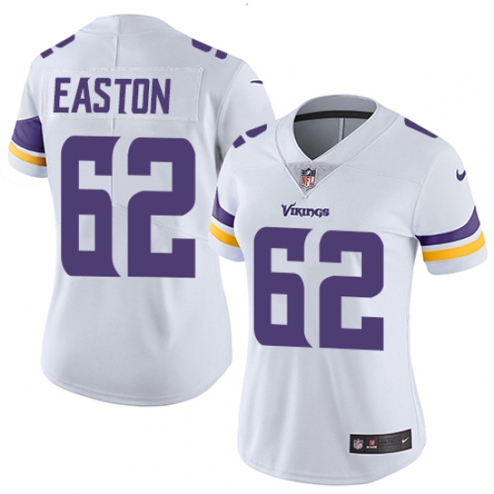 Women's Nike Minnesota Vikings 62 Nick Easton White Vapor Untouchable Limited Player NFL Jersey