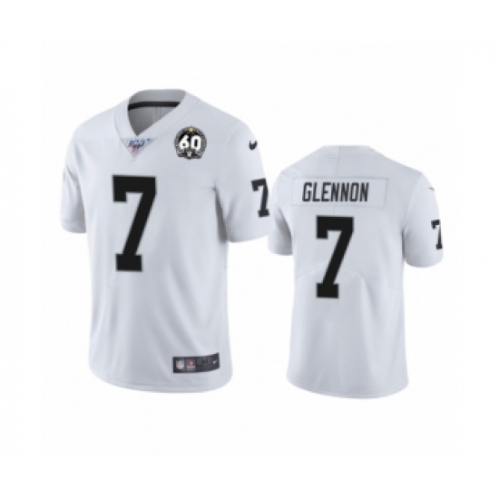 Youth Oakland Raiders 7 Mike Glennon White 60th Anniversary Vapor Untouchable Limited Player 100th Season Football Jersey