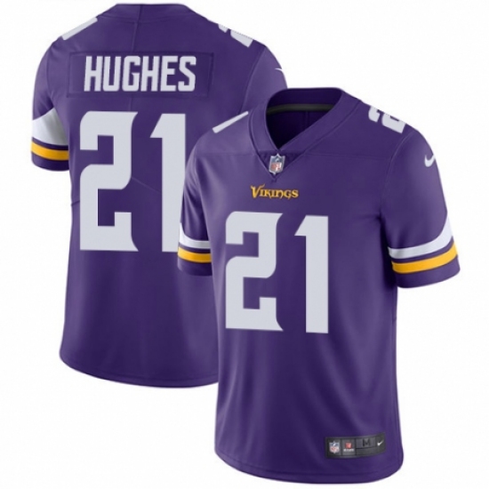 Men's Nike Minnesota Vikings 21 Mike Hughes Purple Team Color Vapor Untouchable Limited Player NFL Jersey