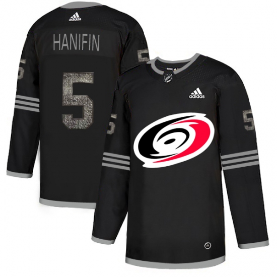 Men's Adidas Carolina Hurricanes 5 Noah Hanifin Black Authentic Classic Stitched NHL Jersey