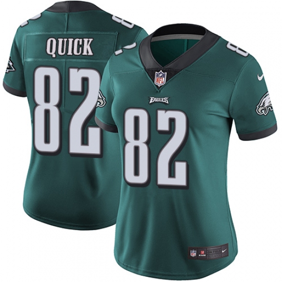 Women's Nike Philadelphia Eagles 82 Mike Quick Midnight Green Team Color Vapor Untouchable Limited Player NFL Jersey