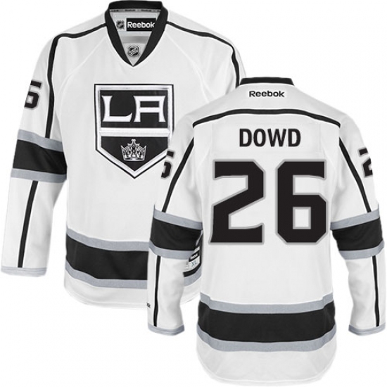 Men's Reebok Los Angeles Kings 26 Nic Dowd Authentic White Away NHL Jersey