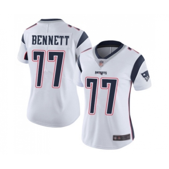 Women's New England Patriots 77 Michael Bennett White Vapor Untouchable Limited Player Football Jersey