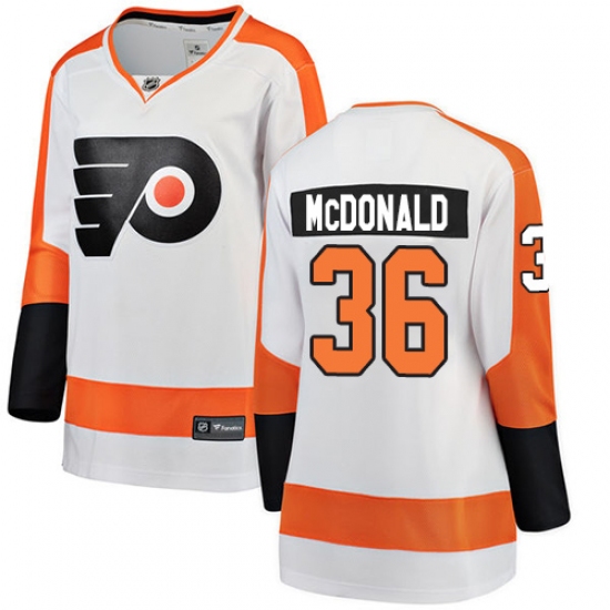 Women's Philadelphia Flyers 36 Colin McDonald Fanatics Branded White Away Breakaway NHL Jersey