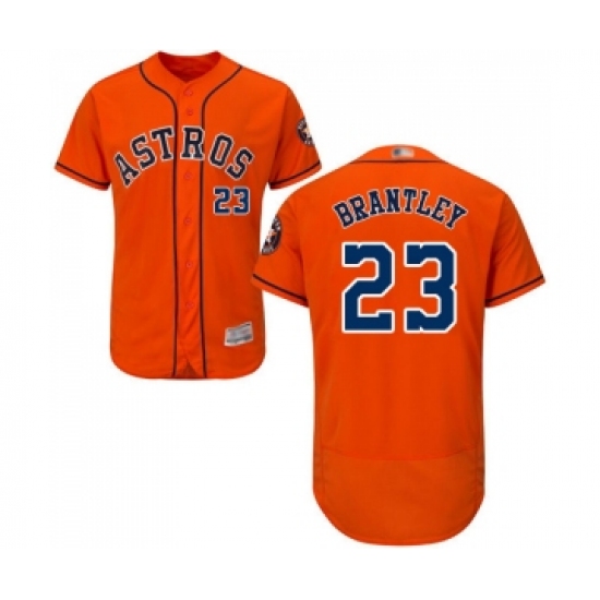Men's Houston Astros 23 Michael Brantley Orange Alternate Flex Base Authentic Collection Baseball Jersey