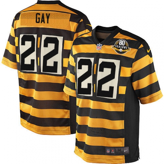 Men's Nike Pittsburgh Steelers 22 William Gay Limited Yellow/Black Alternate 80TH Anniversary Throwback NFL Jersey