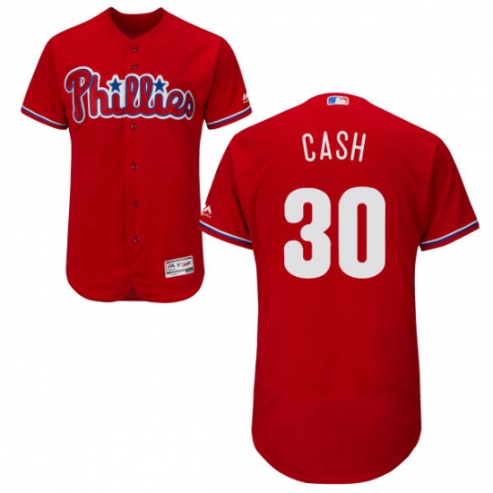 Men's Majestic Philadelphia Phillies 30 Dave Cash Red Alternate Flex Base Authentic Collection MLB Jersey