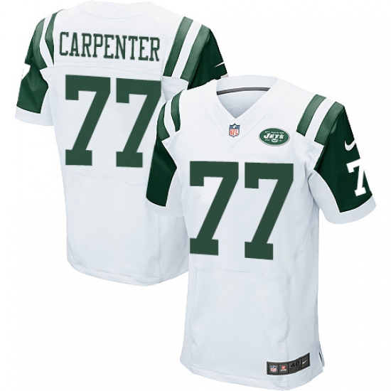 Men's Nike New York Jets 77 James Carpenter Elite White NFL Jersey