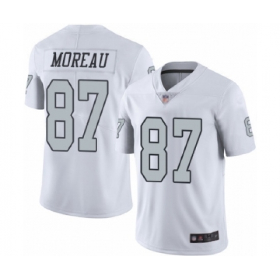 Youth Oakland Raiders 87 Foster Moreau Limited White Rush Vapor Untouchable Football Jersey