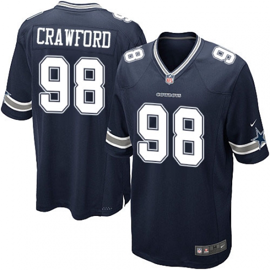 Men's Nike Dallas Cowboys 98 Tyrone Crawford Game Navy Blue Team Color NFL Jersey