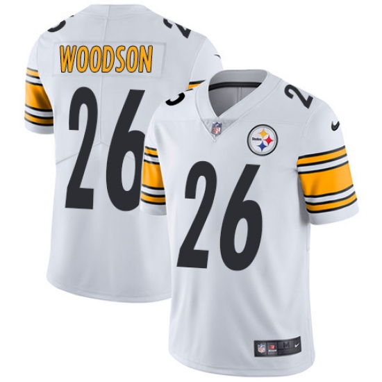 Men's Nike Pittsburgh Steelers 26 Rod Woodson White Vapor Untouchable Limited Player NFL Jersey