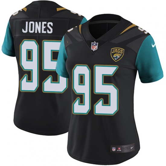 Women's Nike Jacksonville Jaguars 95 Abry Jones Black Alternate Vapor Untouchable Limited Player NFL Jersey
