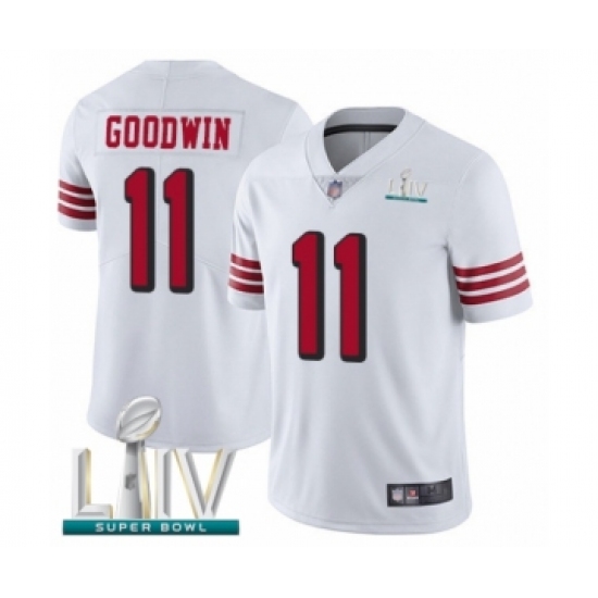 Men's San Francisco 49ers 11 Marquise Goodwin Limited White Rush Vapor Untouchable Super Bowl LIV Bound Football Jersey