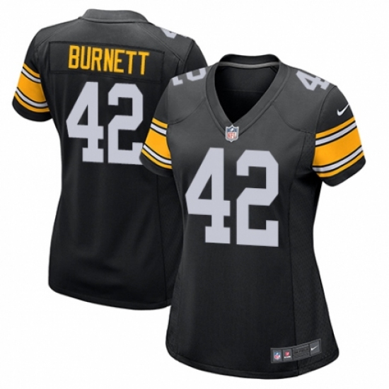 Women's Nike Pittsburgh Steelers 42 Morgan Burnett Game Black Alternate NFL Jersey