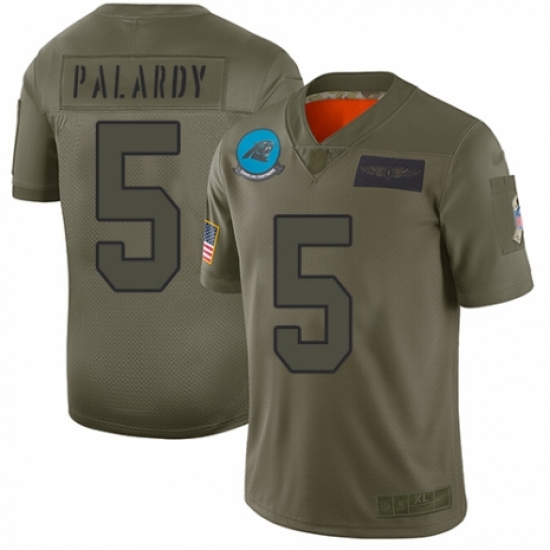 Men's Carolina Panthers 5 Michael Palardy Limited Camo 2019 Salute to Service Football Jersey
