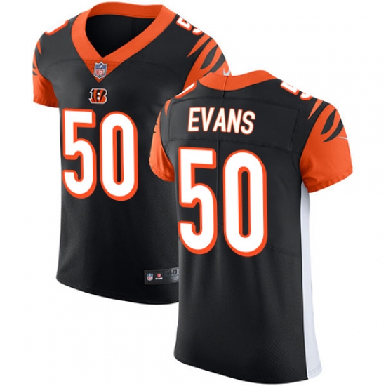 Men's Nike Cincinnati Bengals 50 Jordan Evans Black Team Color Vapor Untouchable Elite Player NFL Jersey