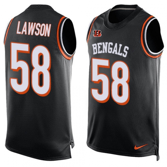 Men's Nike Cincinnati Bengals 58 Carl Lawson Limited Black Player Name & Number Tank Top NFL Jersey