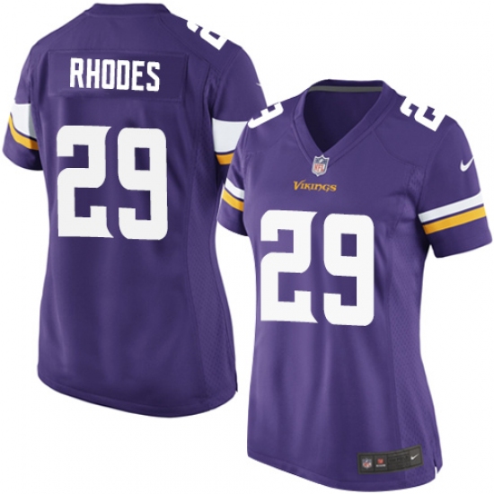 Women's Nike Minnesota Vikings 29 Xavier Rhodes Game Purple Team Color NFL Jersey