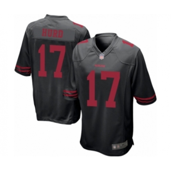 Men's San Francisco 49ers 17 Jalen Hurd Game Black Football Jersey