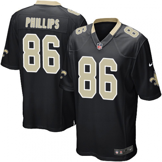 Men's Nike New Orleans Saints 86 John Phillips Game Black Team Color NFL Jersey
