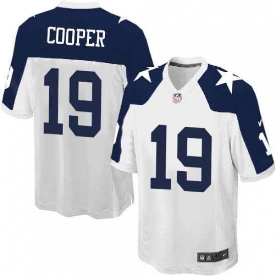 Men's Nike Dallas Cowboys 19 Amari Cooper Game White Throwback Alternate NFL Jersey